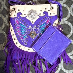 Mini western butterfly crossbody bag